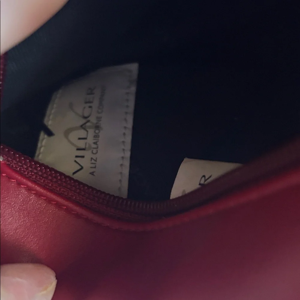 Villager | Red Leather Multi Compartment Mini Backpack Zipper Straps Holiday Bag
